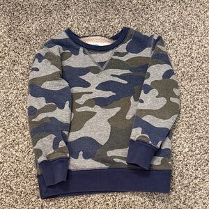 Boden Blue and Green Camo Kids Sweatshirt